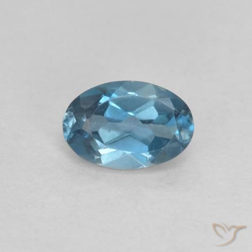 0.64ct Натуральный Лондон-Блю Топаз, Овал, Чистота VVS