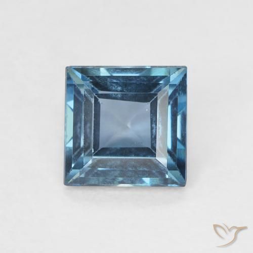 0.75ct Натуральный Лондон-Блю Топаз, Квадрат, VVS-VS