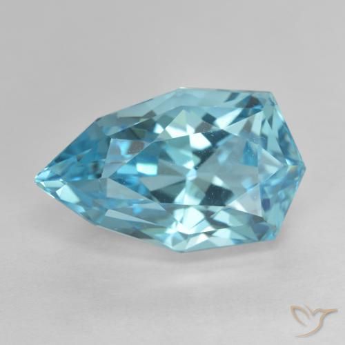 10.85ct Натуральный Свисс-Блю Топаз, Форма груши, Чистота VVS