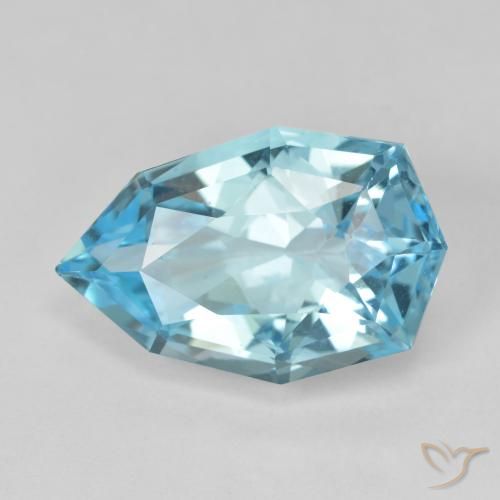 11.95ct Натуральный Свисс-Блю Топаз, Форма груши, Чистота VVS