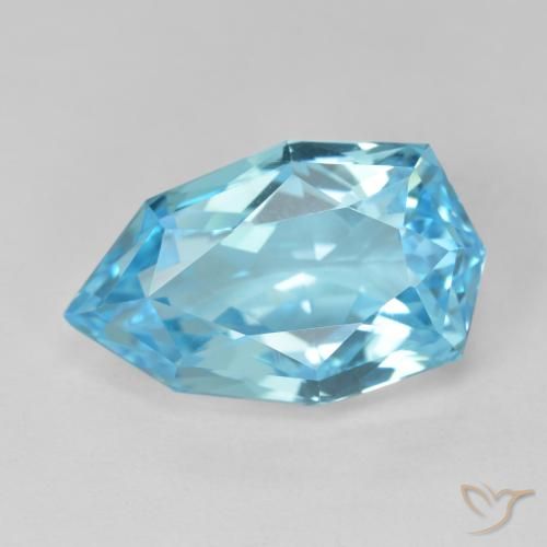 10.90ct Натуральный Свисс-Блю Топаз, Форма груши, Чистота VVS