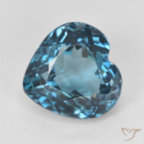 5.23ct Натуральный Лондон-Блю Топаз, Сердце, Чистота VS