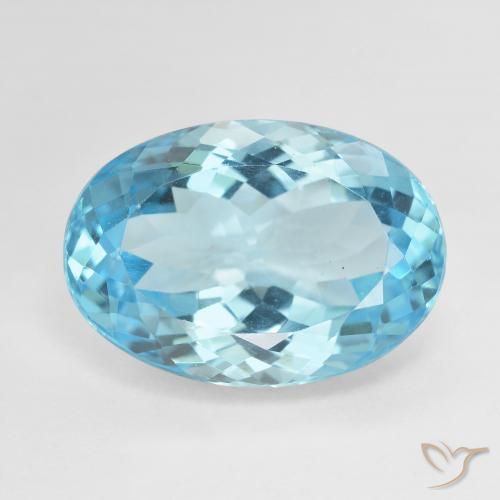 15.02ct Натуральный Свисс-Блю Топаз, Овал, VVS-VS