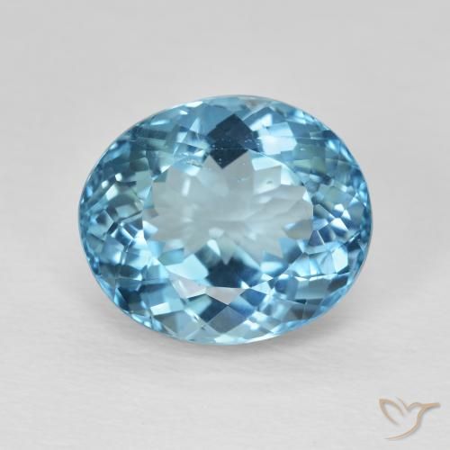 8.17ct Натуральный Свисс-Блю Топаз, Овал, VVS-VS