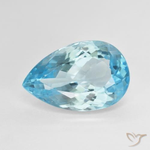 12.40ct Натуральный Свисс-Блю Топаз, Форма груши, VVS-VS