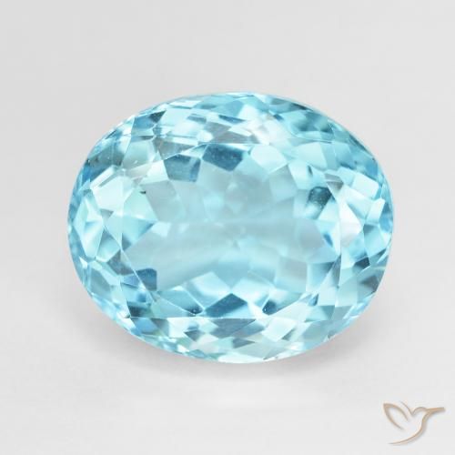 13.82ct Натуральный Свисс-Блю Топаз, Овал, VVS-VS