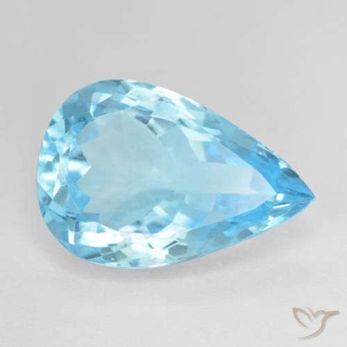 16.95ct Натуральный Свисс-Блю Топаз, Форма груши, Чистота VVS