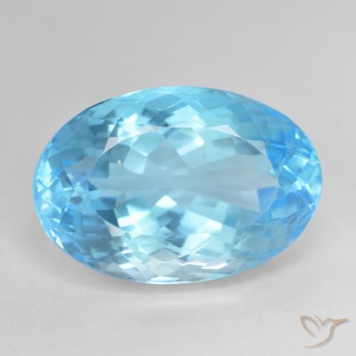25.28ct Натуральный Свисс-Блю Топаз, Овал, Чистота VVS