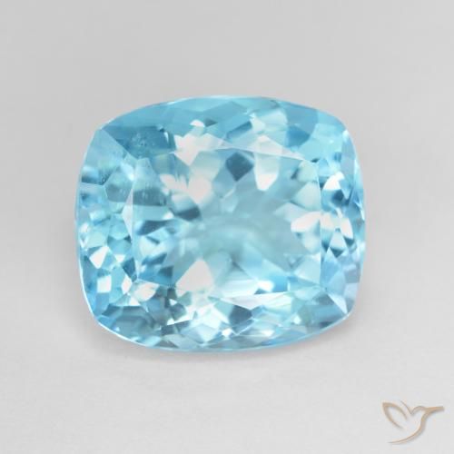13.02ct Натуральный Свисс-Блю Топаз, Подушка, VVS-VS
