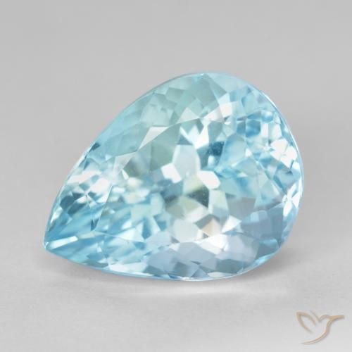 14.20ct Натуральный Небесно Голубой Топаз, Форма груши, Чистота VS
