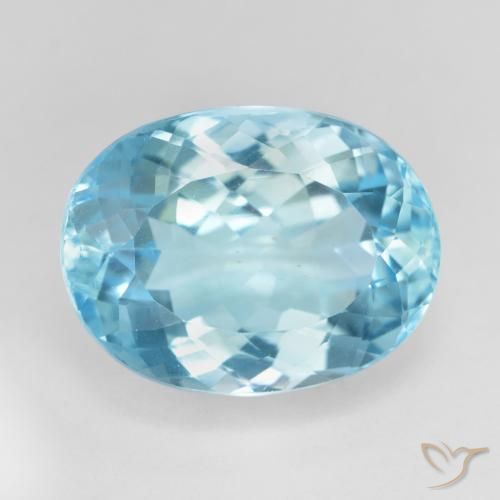 16.94ct Натуральный Небесно Голубой Топаз, Овал, Чистота VS