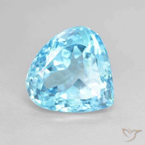 12.90ct Натуральный Свисс-Блю Топаз, Форма груши, Чистота VS