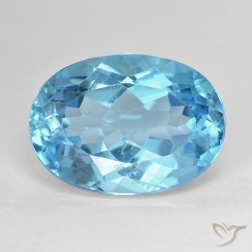 16.90ct Натуральный Свисс-Блю Топаз, Овал, VVS-VS