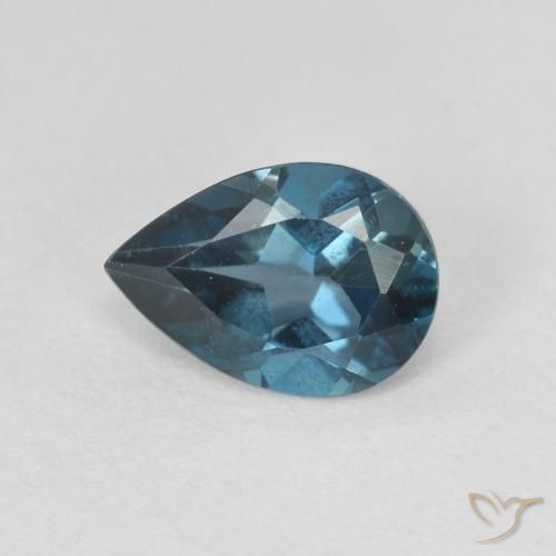 0.80ct Натуральный Лондон-Блю Топаз, Форма груши, VVS-VS