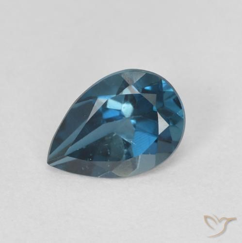 0.78ct Натуральный Лондон-Блю Топаз, Форма груши, VVS-VS
