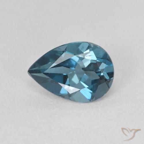 0.76ct Натуральный Лондон-Блю Топаз, Форма груши, VVS-VS