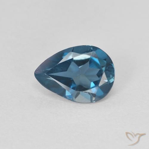 0.82ct Натуральный Лондон-Блю Топаз, Форма груши, Чистота VVS