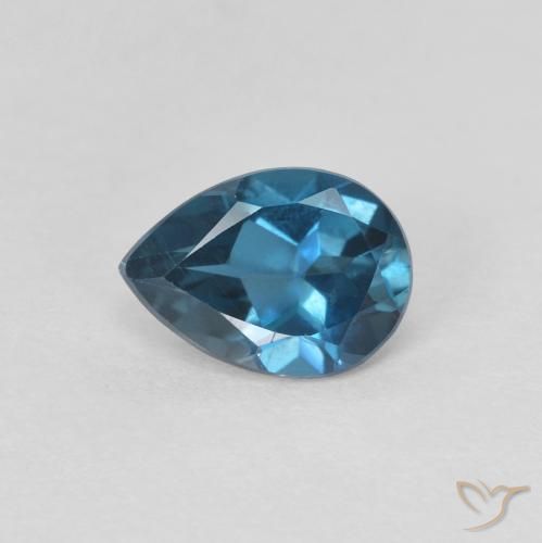 0.80ct Натуральный Лондон-Блю Топаз, Форма груши, VVS-VS