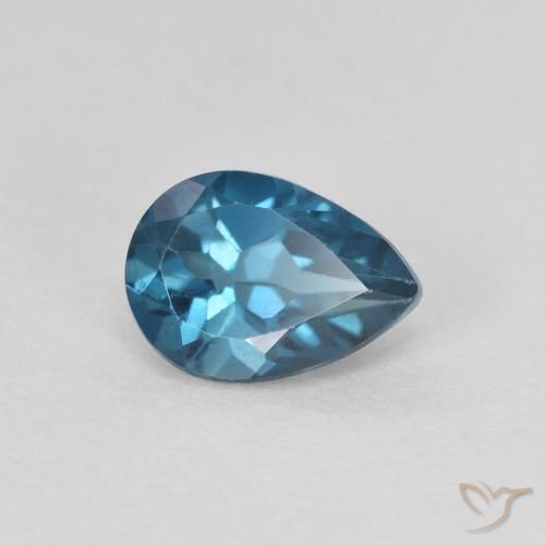 0.92ct Натуральный Лондон-Блю Топаз, Форма груши, Чистота VS
