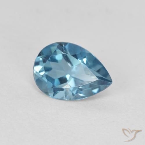 0.87ct Натуральный Лондон-Блю Топаз, Форма груши, Чистота VS