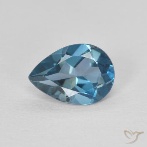 0.80ct Натуральный Лондон-Блю Топаз, Форма груши, Чистота VVS