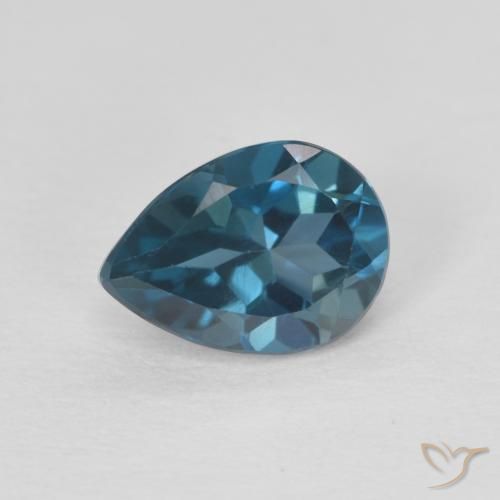 0.87ct Натуральный Лондон-Блю Топаз, Форма груши, Чистота VVS