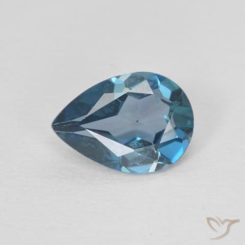 0.74ct Натуральный Лондон-Блю Топаз, Форма груши, Чистота VVS