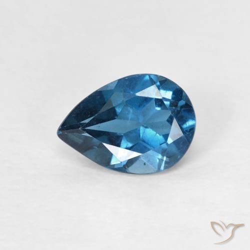 0.77ct Натуральный Лондон-Блю Топаз, Форма груши, Чистота VS