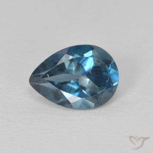 0.81ct Натуральный Лондон-Блю Топаз, Форма груши, Чистота VS
