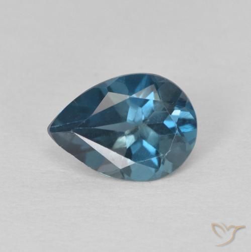 0.79ct Натуральный Лондон-Блю Топаз, Форма груши, Чистота VS
