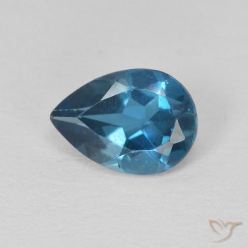 0.81ct Натуральный Лондон-Блю Топаз, Форма груши, Чистота VS