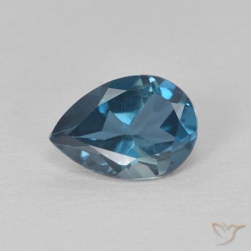 0.87ct Натуральный Лондон-Блю Топаз, Форма груши, Чистота VS