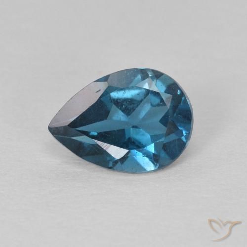 0.84ct Натуральный Лондон-Блю Топаз, Форма груши, Чистота VS
