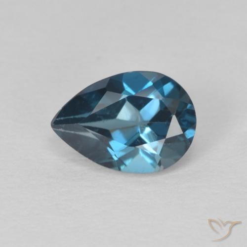 0.85ct Натуральный Лондон-Блю Топаз, Форма груши, Чистота VS