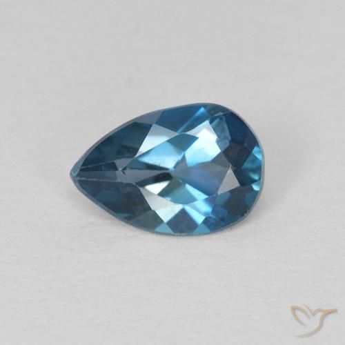 0.65ct Натуральный Лондон-Блю Топаз, Форма груши, Чистота VS