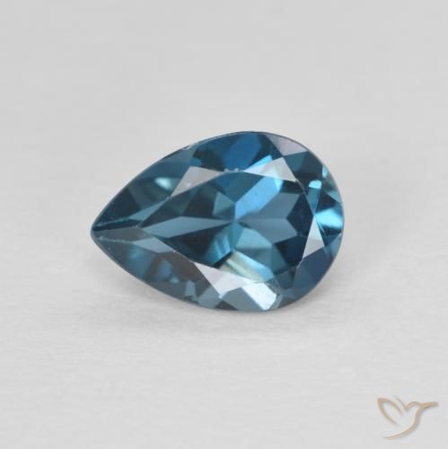 0.85ct Натуральный Лондон-Блю Топаз, Форма груши, Чистота VVS