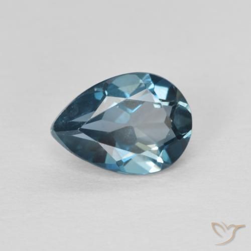 0.88ct Натуральный Лондон-Блю Топаз, Форма груши, Чистота VVS