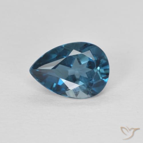 0.85ct Натуральный Лондон-Блю Топаз, Форма груши, Чистота VVS