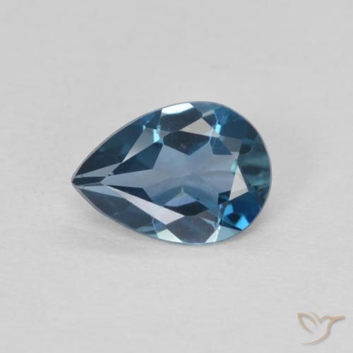 0.75ct Натуральный Лондон-Блю Топаз, Форма груши, VVS-VS
