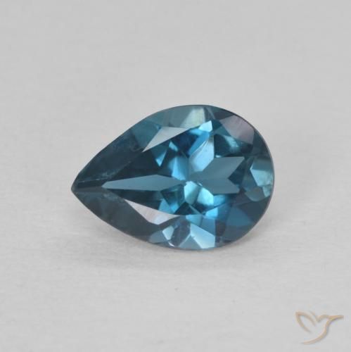0.78ct Натуральный Лондон-Блю Топаз, Форма груши, Чистота VS