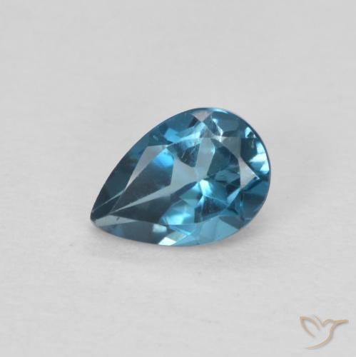 0.56ct Натуральный Лондон-Блю Топаз, Форма груши, Чистота VS