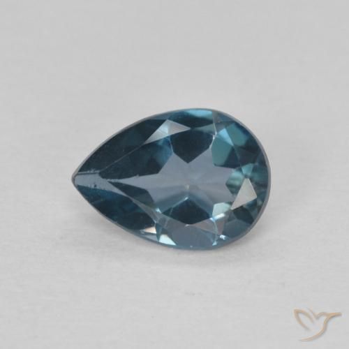 0.76ct Натуральный Лондон-Блю Топаз, Форма груши, Чистота VS
