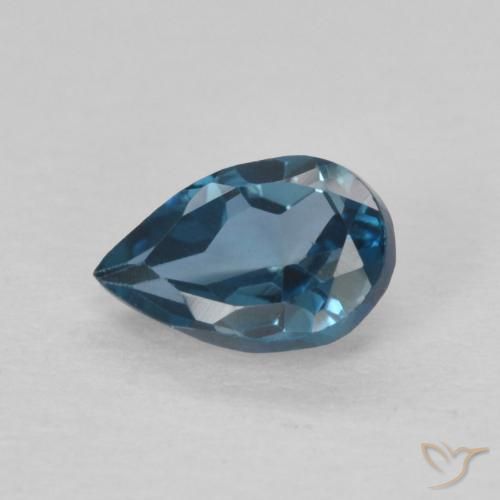 0.55ct Натуральный Лондон-Блю Топаз, Форма груши, Чистота VVS