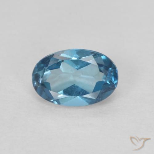0.64ct Натуральный Лондон-Блю Топаз, Овал, Чистота VVS