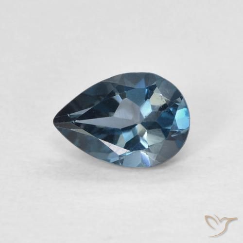 0.81ct Натуральный Лондон-Блю Топаз, Форма груши, VVS-VS