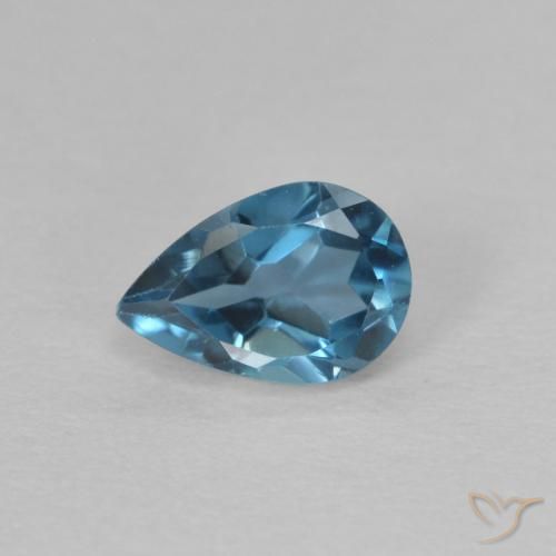 0.54ct Натуральный Лондон-Блю Топаз, Форма груши, Чистота VVS