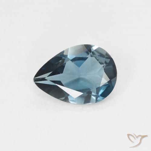 0.68ct Натуральный Лондон-Блю Топаз, Форма груши, Чистота VVS