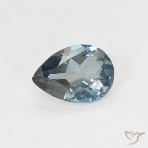0.64ct Натуральный Лондон-Блю Топаз, Форма груши, Чистота VVS