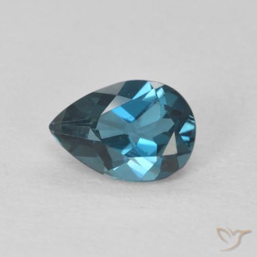0.78ct Натуральный Лондон-Блю Топаз, Форма груши, VVS-VS