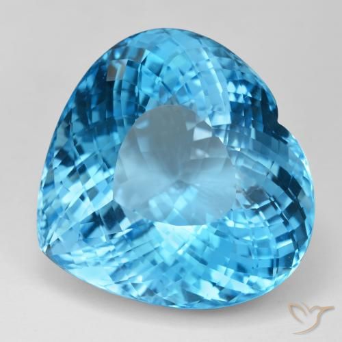 126.78ct Натуральный Свисс-Блю Топаз, Сердце, IF